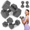 Hantle sześciokątne zestaw 2x2 kg ciężarki do ćwiczeń obciążniki fitness szare ModernHome ModernHome