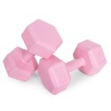 Hantle sześciokątne zestaw 2x3 kg ciężarki do ćwiczeń obciążniki fitness różowe ModernHome ModernHome