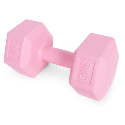 Hantle sześciokątne zestaw 2x5 kg ciężarki do ćwiczeń obciążniki fitness różowe ModernHome ModernHome Hantle sześciokątne zestaw 2x5 kg ciężarki do ćwiczeń obciążniki fitness różowe ModernHome ModernHome