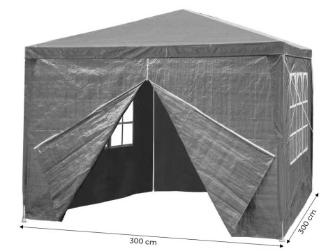 Namiot pawilon ogrodowy handlowy 3x3 m 4 ścianki szary MultiGarden MultiGarden Namiot pawilon ogrodowy handlowy 3x3 m 4 ścianki szary MultiGarden MultiGarden