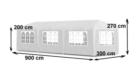 Namiot pawilon ogrodowy handlowy 3x9 m 8 ścianek biały MultiGarden MultiGarden Namiot pawilon ogrodowy handlowy 3x9 m 8 ścianek biały MultiGarden MultiGarden