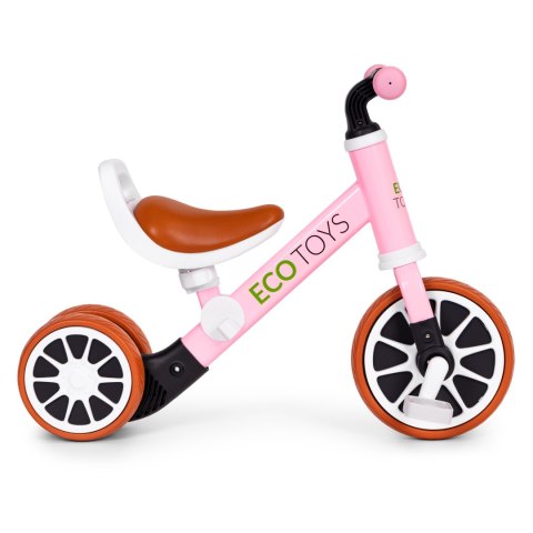 Rowerek trójkołowy biegowy z pedałami 2w1 różowy ECOTOYS ECOTOYS Rowerek trójkołowy biegowy z pedałami 2w1 różowy ECOTOYS ECOTOYS