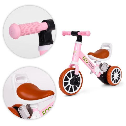 Rowerek trójkołowy biegowy z pedałami 2w1 różowy ECOTOYS ECOTOYS Rowerek trójkołowy biegowy z pedałami 2w1 różowy ECOTOYS ECOTOYS