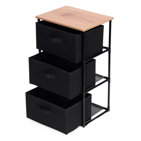 Szafka regał organizer tekstylny z wyciąganymi koszami 3 poziomy loft czarna ModernHome ModernHome Szafka regał organizer tekstylny z wyciąganymi koszami 3 poziomy loft czarna ModernHome ModernHome
