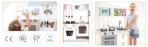 Drewniana kuchnia dla dzieci ze światłem i dźwiękiem ECOTOYS ECOTOYS