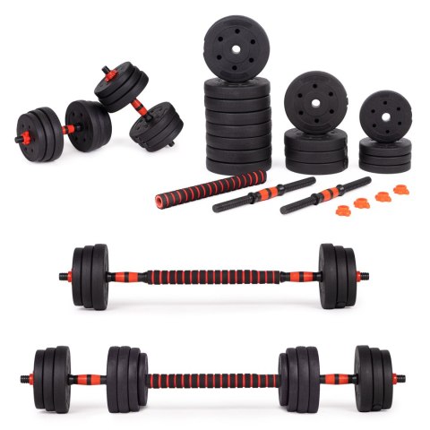 Hantle regulowane 2 x 20 kg sztanga zestaw 40 kg gryf ModernHome Hantle regulowane 2 x 20 kg sztanga zestaw 40 kg gryf ModernHome