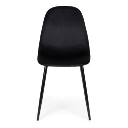 Komplet 4 krzeseł welurowych krzesło do jadalni i salonu czarne ModernHome ModernHome