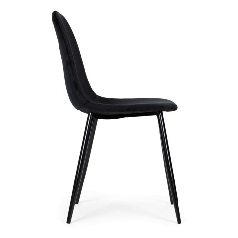Komplet 4 krzeseł welurowych krzesło do jadalni i salonu czarne ModernHome ModernHome Komplet 4 krzeseł welurowych krzesło do jadalni i salonu czarne ModernHome ModernHome