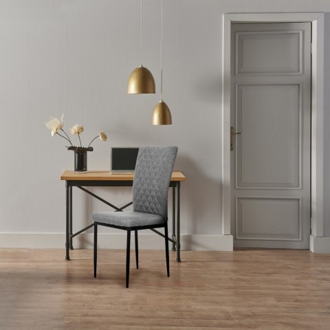 Komplet krzeseł pikowanych krzesło do jadalni i salonu 4 sztuki szare ModernHome ModernHome Komplet krzeseł pikowanych krzesło do jadalni i salonu 4 sztuki szare ModernHome ModernHome