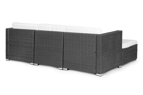 Komplet mebli ogrodowych z technorattanu narożnik modułowy stolik szary MultiGarden MultiGarden Komplet mebli ogrodowych z technorattanu narożnik modułowy stolik szary MultiGarden MultiGarden