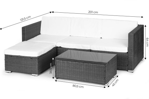 Komplet mebli ogrodowych z technorattanu narożnik modułowy stolik szary MultiGarden MultiGarden Komplet mebli ogrodowych z technorattanu narożnik modułowy stolik szary MultiGarden MultiGarden