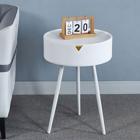 Stolik nocny okrągły stoliczek zdejmowany blat z tworzywa - ModernHome ModernHome Stolik nocny okrągły stoliczek zdejmowany blat z tworzywa - ModernHome ModernHome