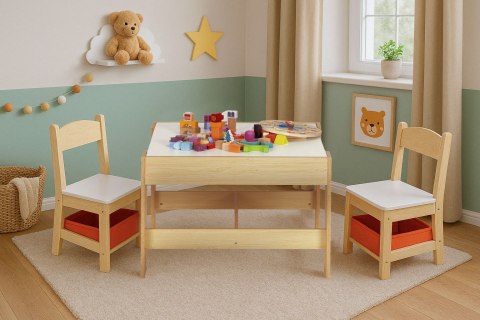 Zestaw mebli dla dzieci stolik + 2 krzesła tablica kredowa ECOTOYS ECOTOYS Zestaw mebli dla dzieci stolik + 2 krzesła tablica kredowa ECOTOYS ECOTOYS