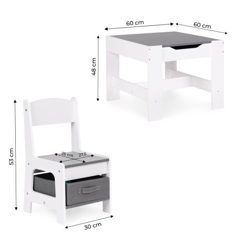 Zestaw mebli dla dzieci stolik + 2 krzesła tablica kredowa ECOTOYS ECOTOYS Zestaw mebli dla dzieci stolik + 2 krzesła tablica kredowa ECOTOYS ECOTOYS
