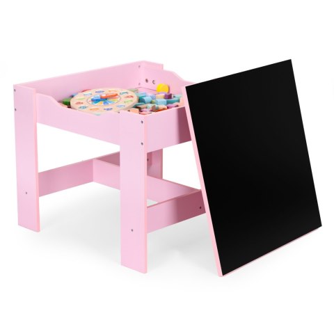 Zestaw mebli dla dzieci stolik + 2 krzesła tablica kredowa różowy ECOTOYS ECOTOYS Zestaw mebli dla dzieci stolik + 2 krzesła tablica kredowa różowy ECOTOYS ECOTOYS