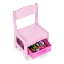 Zestaw mebli dla dzieci stolik + 2 krzesła tablica kredowa różowy ECOTOYS ECOTOYS